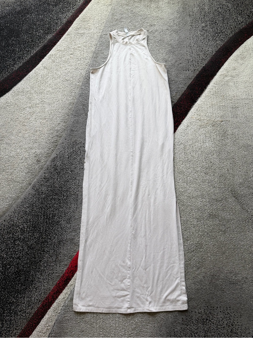 Athleta Beige Stretchy Athletic Side Split Tank MIDI Dress